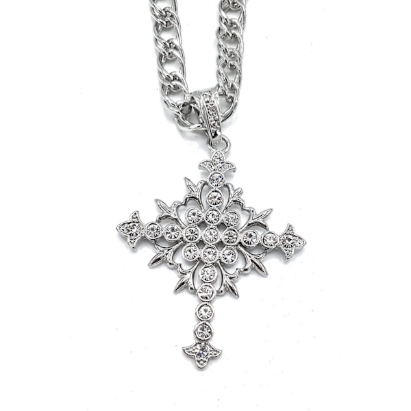 Halskæde - Cross Iced Black