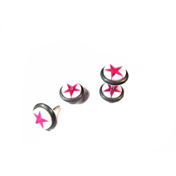 Fake Plug Star - Fås i flere farver Vit/rosa