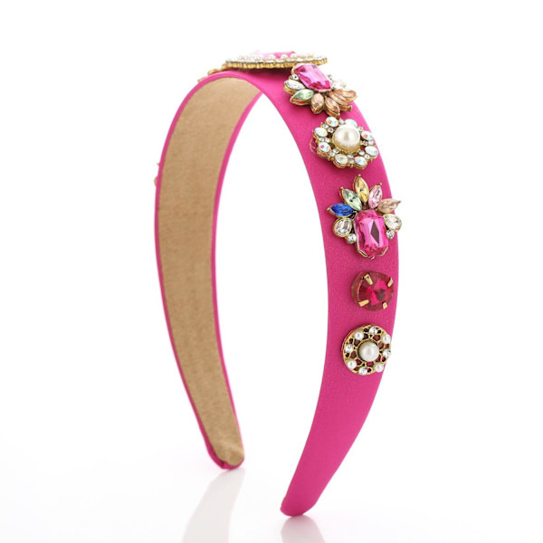 Luksuriøs diadem med håndmonterede krystaller Pink