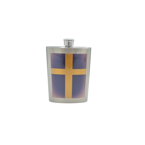 Plunta rustfrit stål - Sverige flag Silver