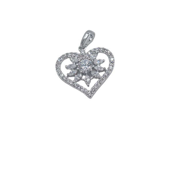 Sydän kukka mitali Silver