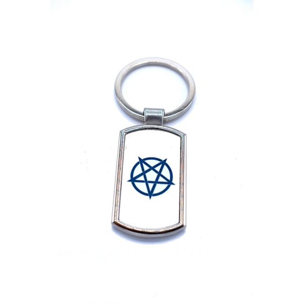 Pentagram - Nyckelring Silver