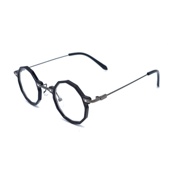 Runde solbriller - svarte innfatninger med gjennomsiktige glass Black