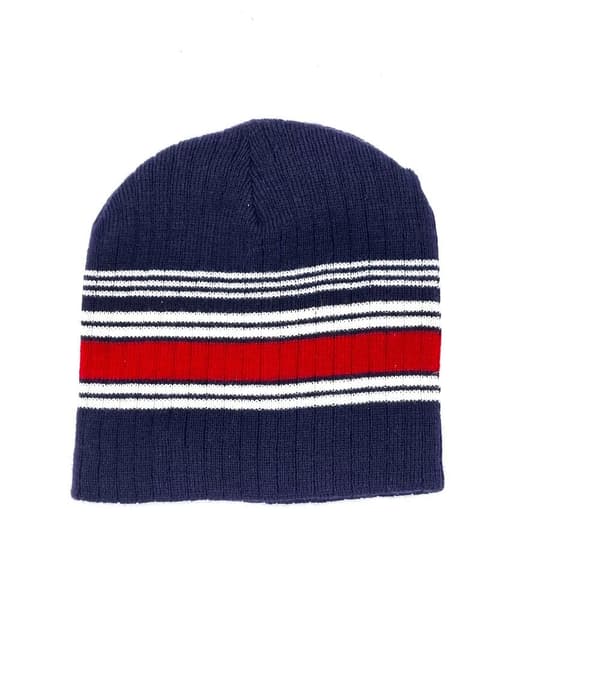 Loman blå og rød lue