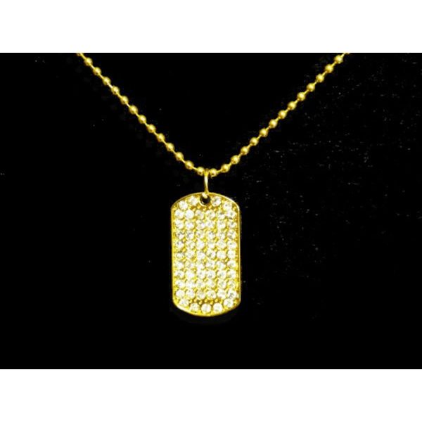 Kaulakoru - Iced Dog Tag Black