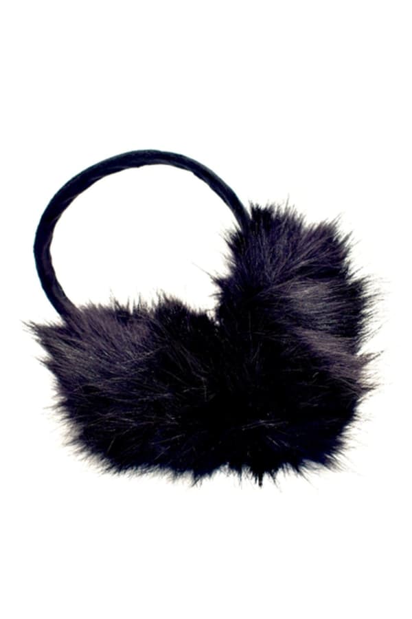 Svarta fluffiga öronmuffar Black