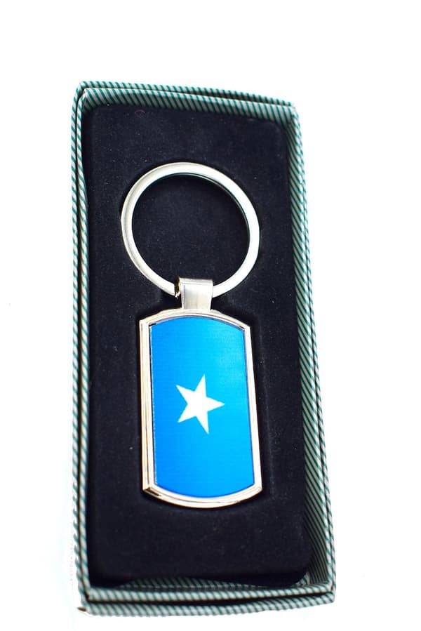 Somaliska flaggan nyckelring Silver