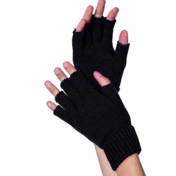 Firkantede hansker - Fingerløse hansker -3 par sorte Black