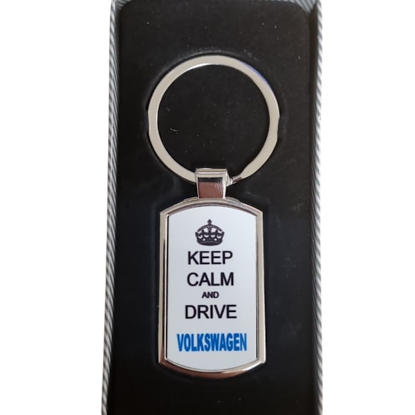 Nøglering - Keep calm and drive Volkswagen Silver