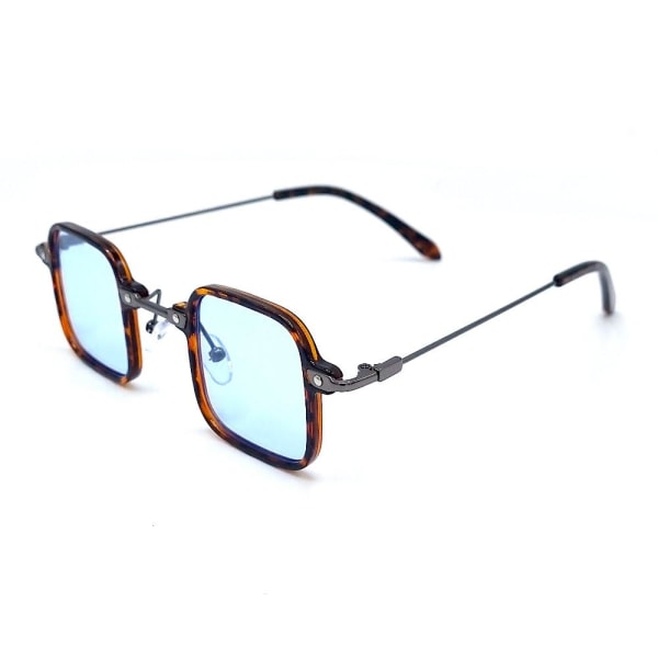 Fyrkantiga solglasögon Tony S - leopard / ljusblå/genomskinlig Brun