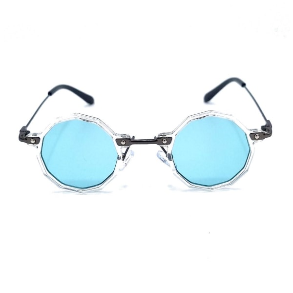 Runde solbriller - gennemsigtige stel og blå glas Blue 57c7 | Blue | 50 |  Fyndiq