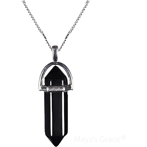 Kristall Halsband Hexagonal Svart