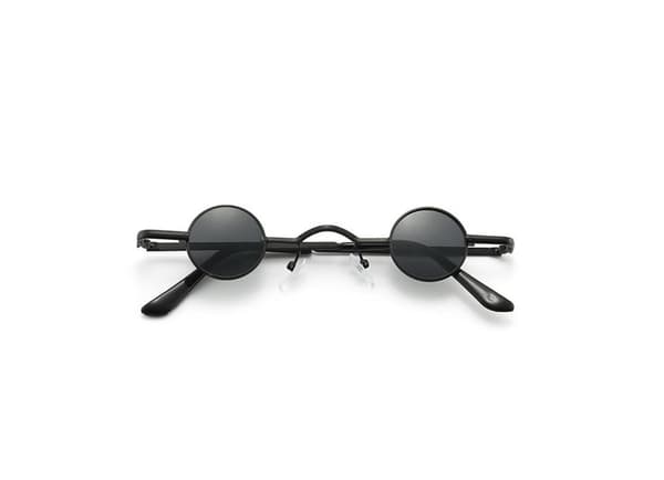 Retro mini pienet pyöreät aurinkolasit - Unisex Black/Black