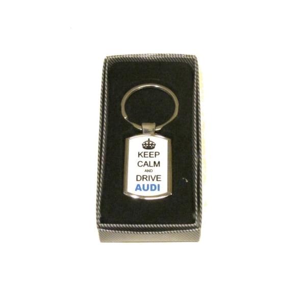 Nøkkelring - Keep calm and drive Audi Silver