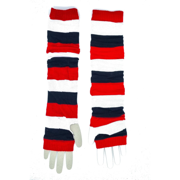 Armvarmere - Håndleddsvarmere - Stripete rødt, hvitt og svart Red