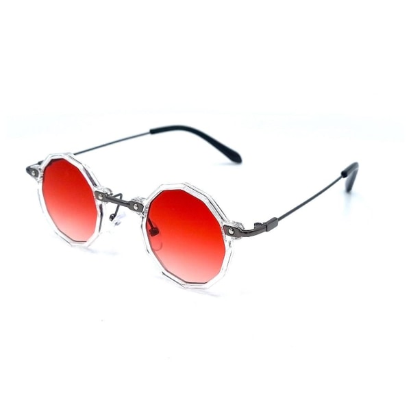 Runda solglasögon - genomskinliga bågar och röda linser Röd b96e | Röd |  Fyndiq