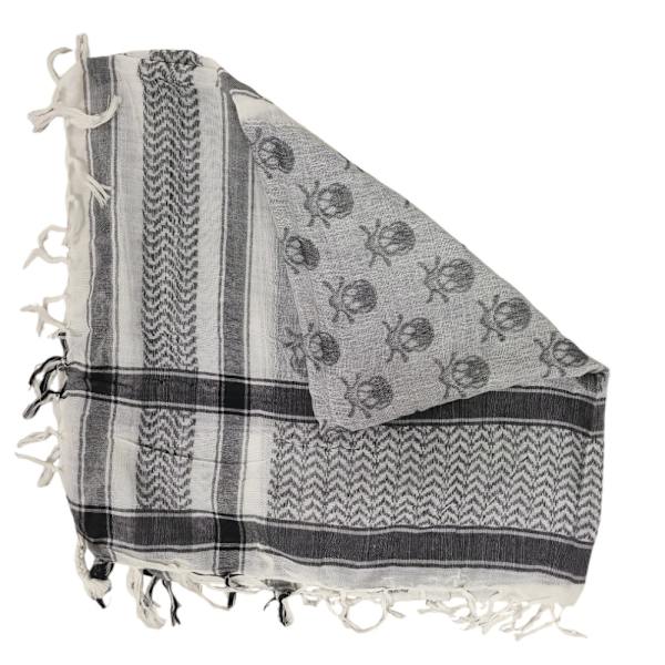 Palæstina Sjal keffiyeh Skulls hvid og sort White White and black