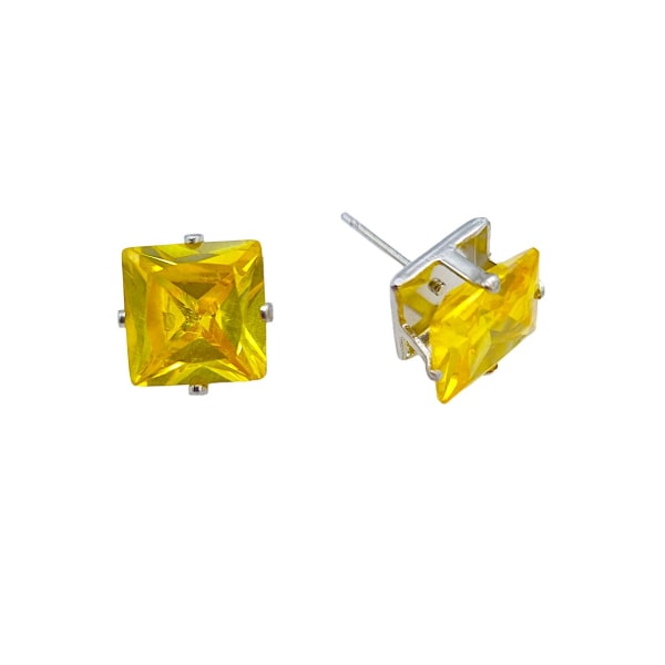 Bling øredobber - Gul stein Yellow 6 mm 