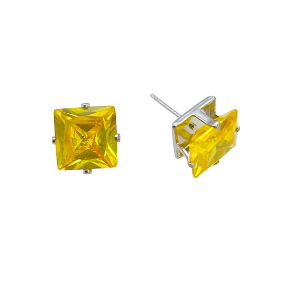 Bling Øreringe - Gul sten Yellow 6 mm 