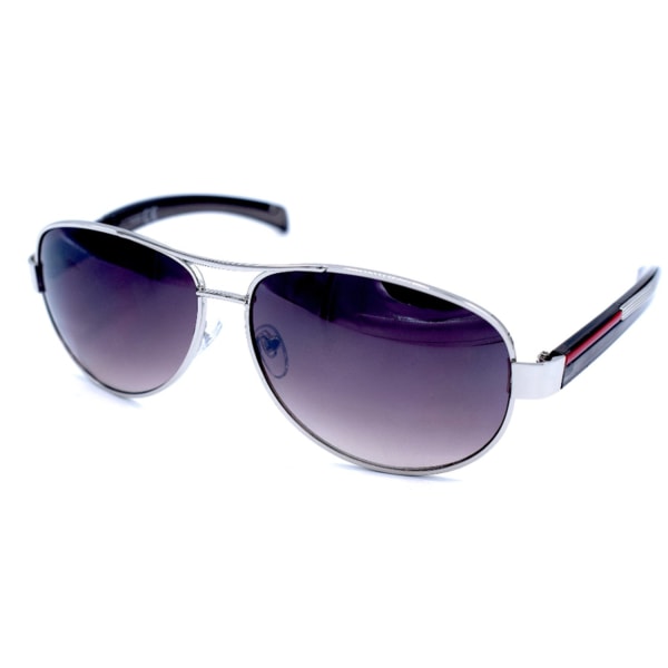 Sølvfargede solbriller med innfatning - Mørke linser Silver