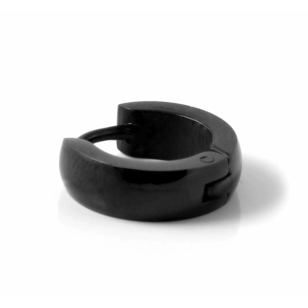 Øreringe - Stålringe fuldpoleret SORT 4/14 mm Black