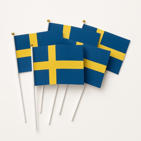 Sverige flag håndflag – 5-pak