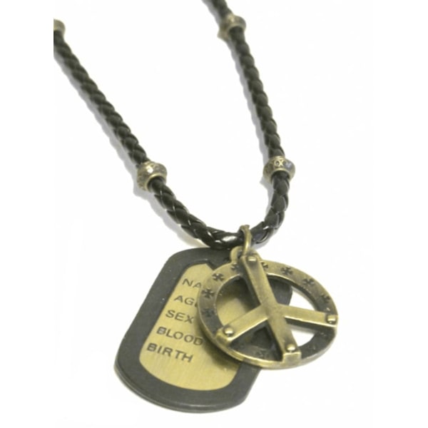 Halskæde - Dog Tag Peace Black