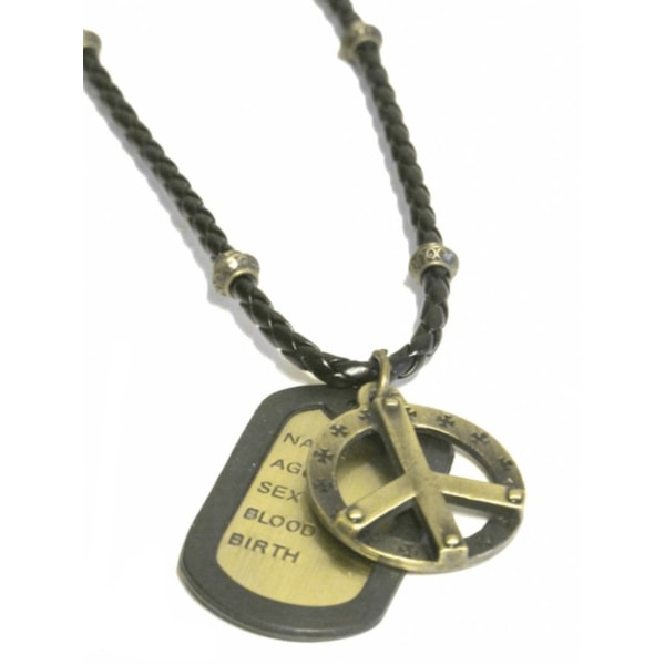 Kaulakoru - Dog Tag Peace Black