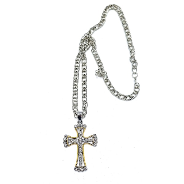 Halskjede - Cross Iced Black