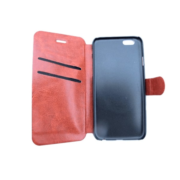 etui / etui til iphone 6 med kredittkortspor - brunt PU-skinn Brown