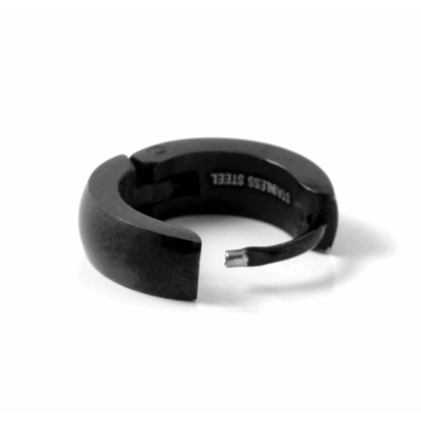 Øreringe - Stålringe fuldpoleret SORT 4/14 mm Black