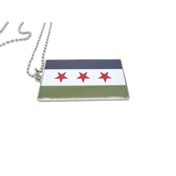 Free Syrien flagga  halsband Silver