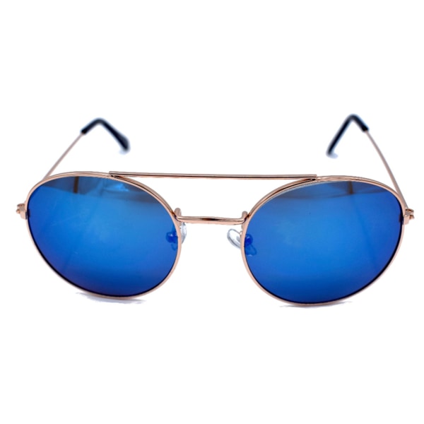 Solbriller med innfatning - blå og gull Blue