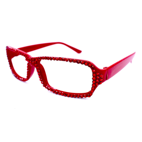 Punaiset lasit kristalleilla Red