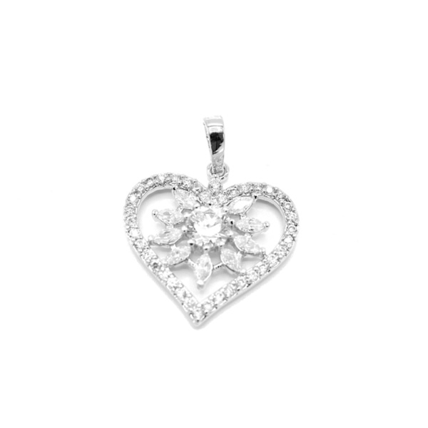 Sydän kukka mitali Silver