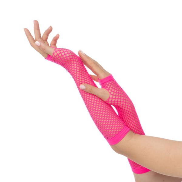 Mesh handsker - Long Pink Pink