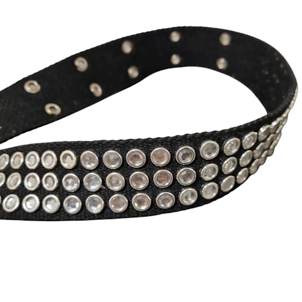stof Strass bælte - sort stof Silver