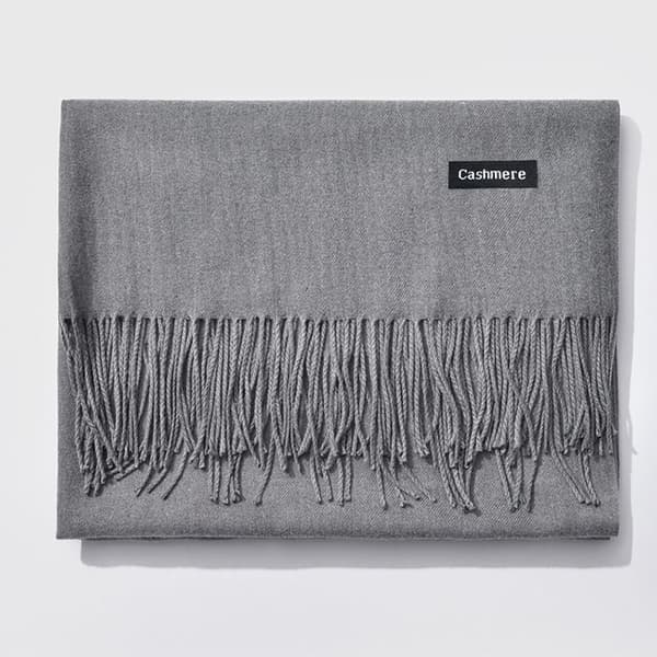 Mørk grå sjal - Imitert kashmirsjal Dark grey