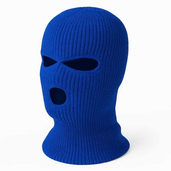Rånarluva – Stickad Balaclava med Attityd Blå