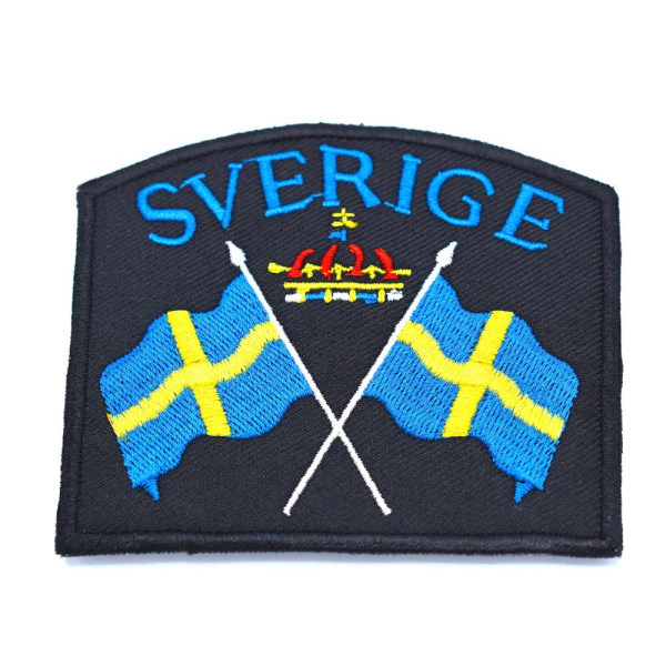 SVERIGE FLAGER STOFFEMÆRKE - STOR