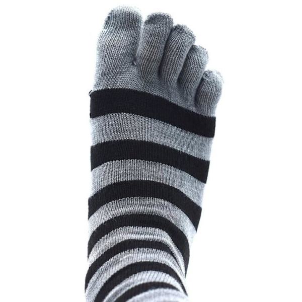 Stripete tåsokker grå/svarte Black