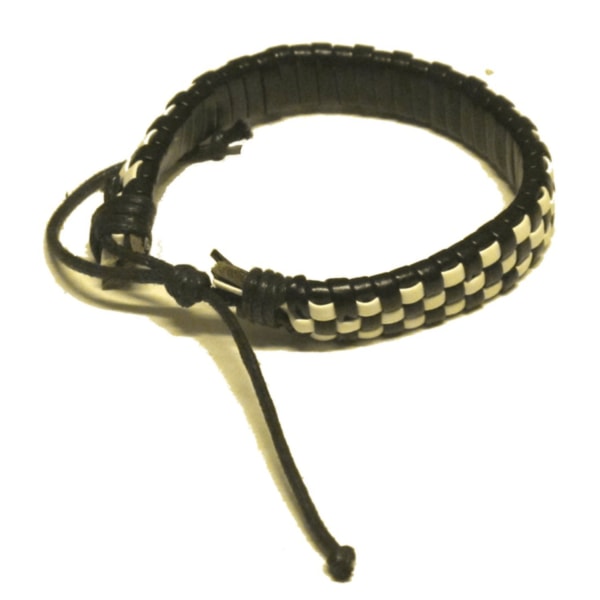 Läder armband White