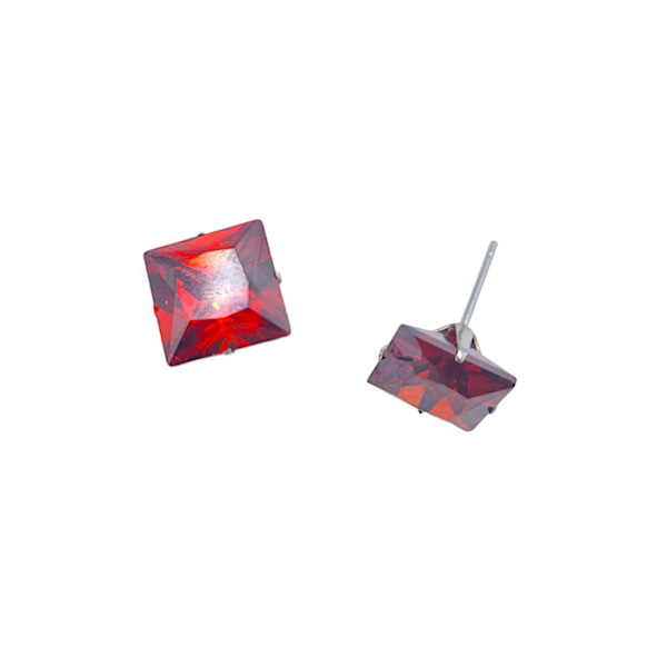 Kristall örhängen röda Red 7 mm