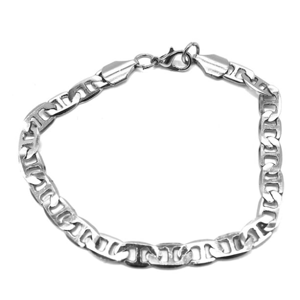 KæDE armbånd sølv farvet - 6 mm Silver