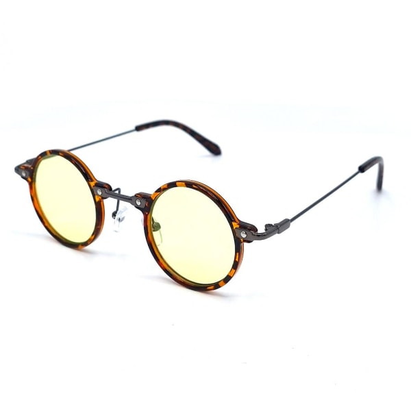 Runde solbriller Rage - leopardstel med gule glas Brown