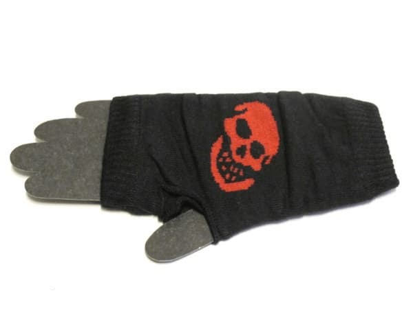 Fingerløse hansker - Skull Black