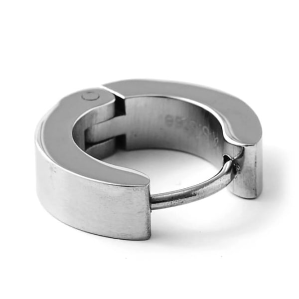 Silverfärgad robust ringörhängen Silver