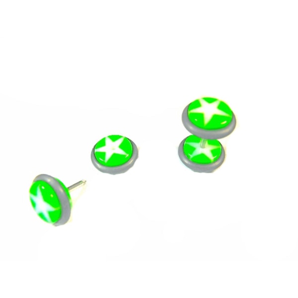Fake Plug Star - Grøn og hvid Green