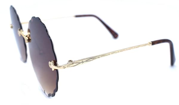 Brune runde solbriller - Ice Wave Brown