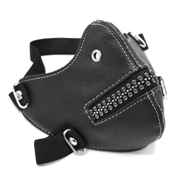 HALVMASKE MED SKULLER Black